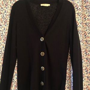 Like new Tory Burch gold logo button cardigan